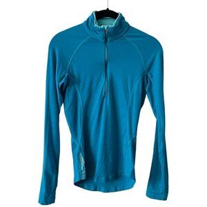 Icebreaker Merino 260 Zone Long Sleeve 1/2 Zip Ski Baselayer Shirt Blue XS